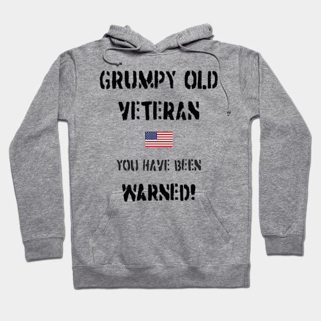 Grumpy Old Veteran (USA) Hoodie by BearCaveDesigns